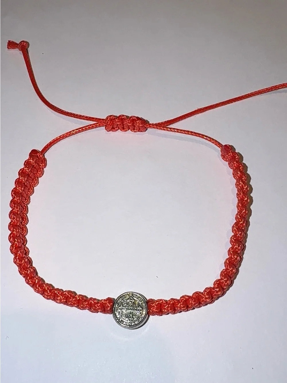 Red St. Benedict Medal Adjustable Bracelet